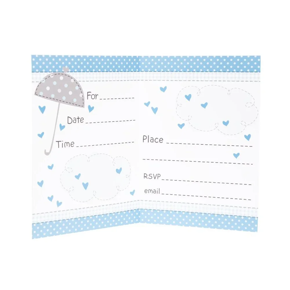 Blue Elephant Baby Shower Invitations with Envelopes, 8ct
